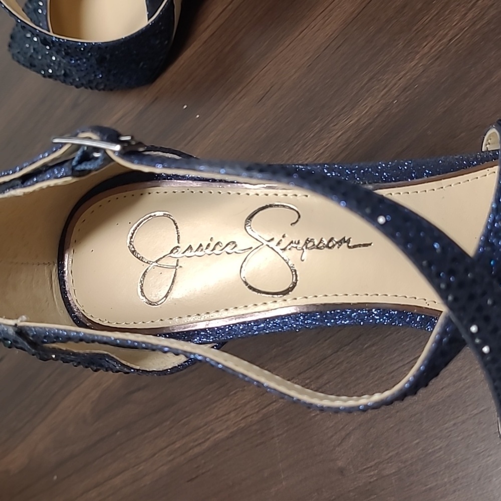 Jessica Simpson Navy Sparkle Heels - Picture 6 of 10